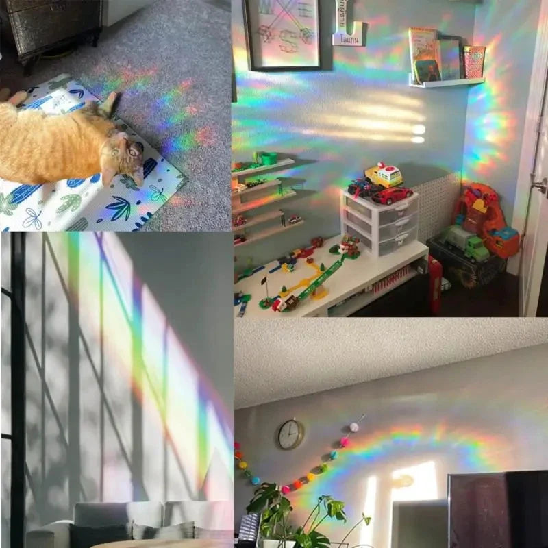 Rynx | PVC Rainbow Suncatcher Window Stickers | Cat Butterfly Prism Glass Wall Decal | Home Kids Bedroom Decoration