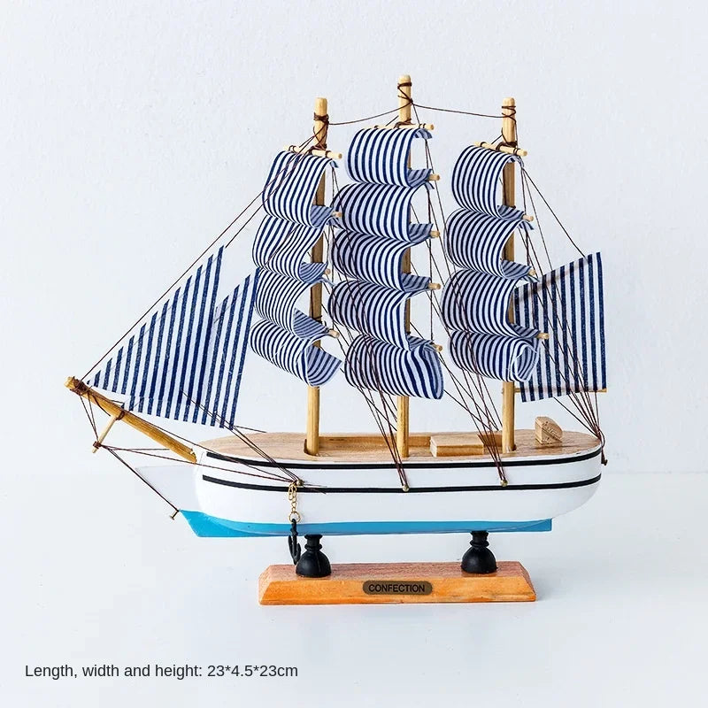 RYNX | New Wooden Sailing Boat Model Office Living Room Decoration Craft Nautical Decoration Creative Model Home Decor Birthday Gift