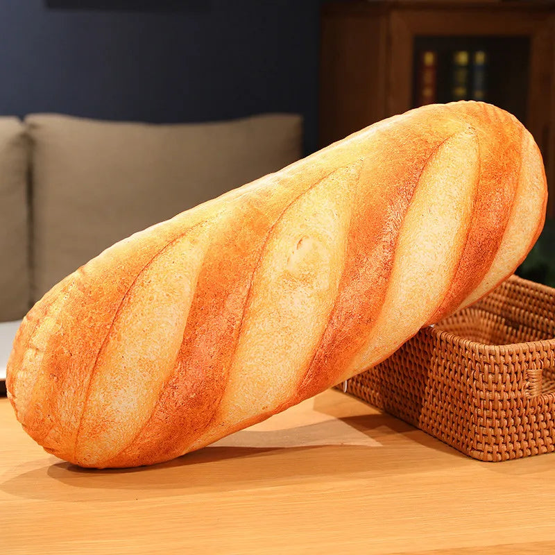 Rynx | French Bread Plush Pillow - Stuffed Food Plushie with Printed Images, Party Prop Decor, Perfect Sleeping Companion and Gift for Him