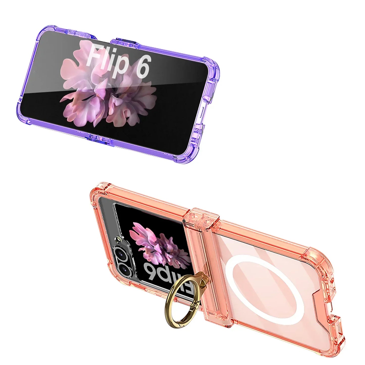 RYNX | Transparent Ring Case For Galaxy Z Flip 6