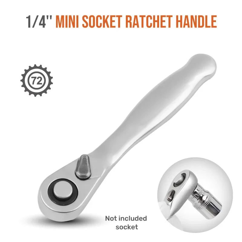 Rynx | Mini Treble 1/4 Ratchet Wrench Set | Double-Ended Quick Socket Screwdriver Hex Torque Wrenches Spanner