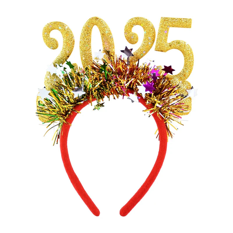 Rynx Christmas Photo Props Glasses Frames Headband Kids Adults New Year's Headwear Christmas Party Decoration Navidad Gift