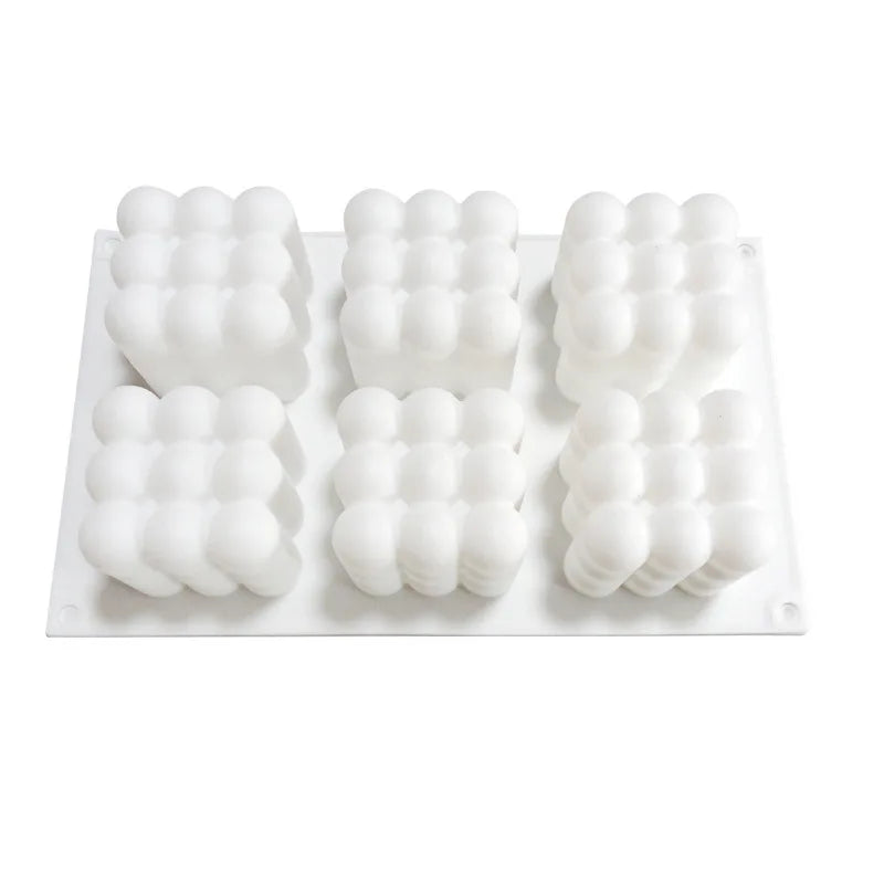 Rynx | 6 Cavity Large Bubble Silicone Mold – Candle, Mousse Cake, Chocolate, & Aromatherapy Soap Making Supplies for Home Decor