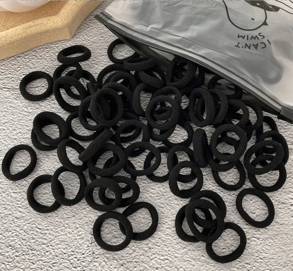 Rynx | 50/100pcs Colored Hair Ties for Kids: Elastic Hair Ties
