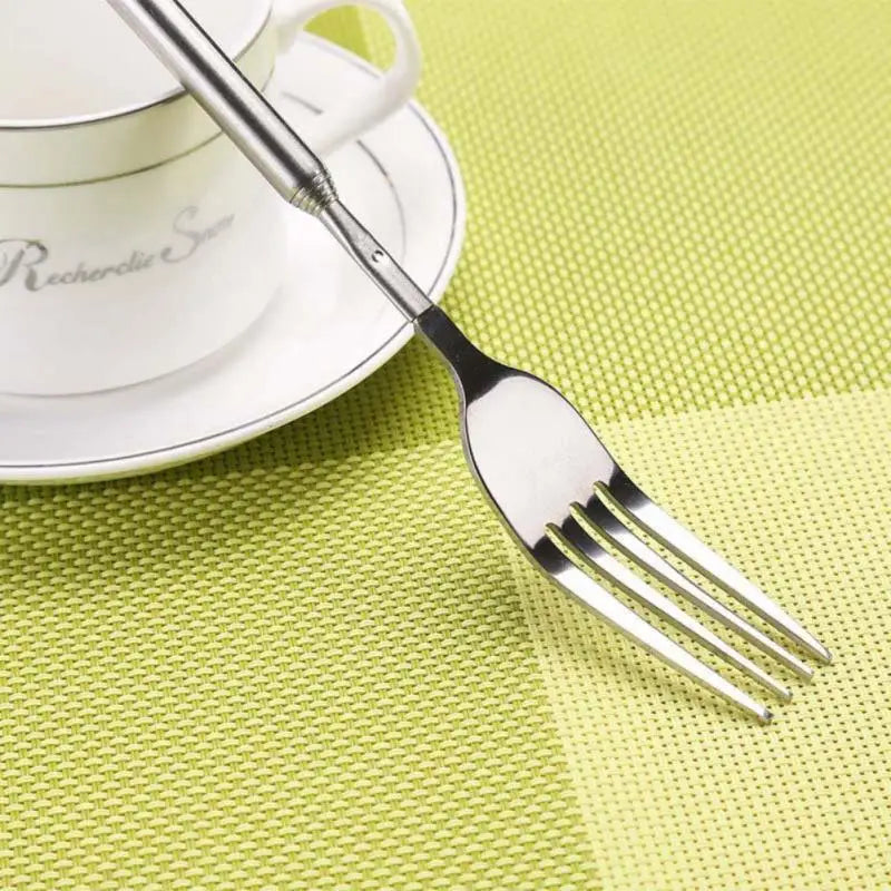 Rynx | Telescopic BBQ Extendable Fork - 64CM Long Handle, Multipurpose Dinner and Fruit Fork for Meat and Desserts, Kitchen Accessory