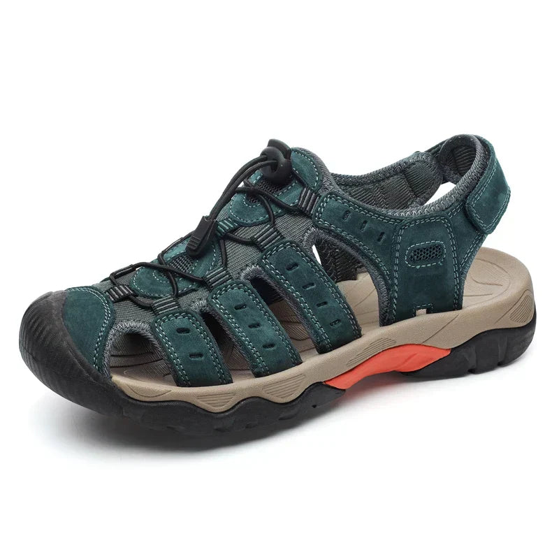 Rynx | Summer Men's Outdoor Sandals Beach Shoes Genuine Leather Trekking Hiking