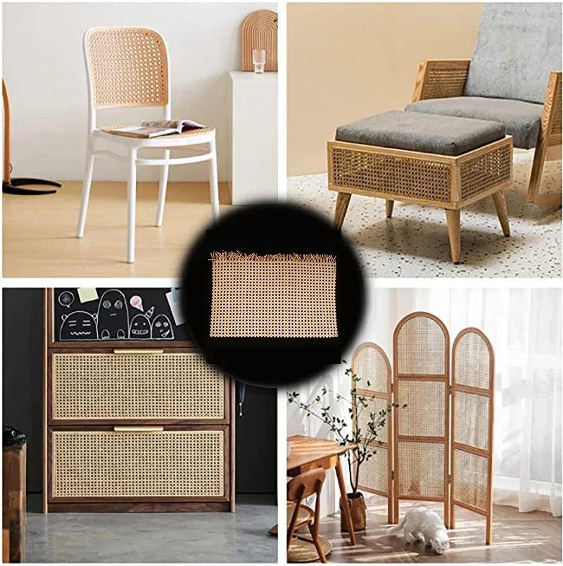 Rynx | Indonesian Plastic Rattan Weaving Roll for Furniture Makeover - 35-50 cm wide Ideal for Chairs, Cabinets, and Tables