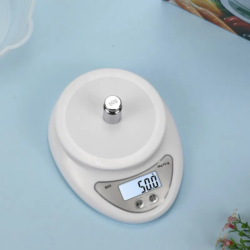 Rynx | 1pc LED Portable Digital Scale - 5kg Capacity, Ideal for Measuring Food Weight in Kitchen, Electronic Scales for Small Scale Weighing in Grams