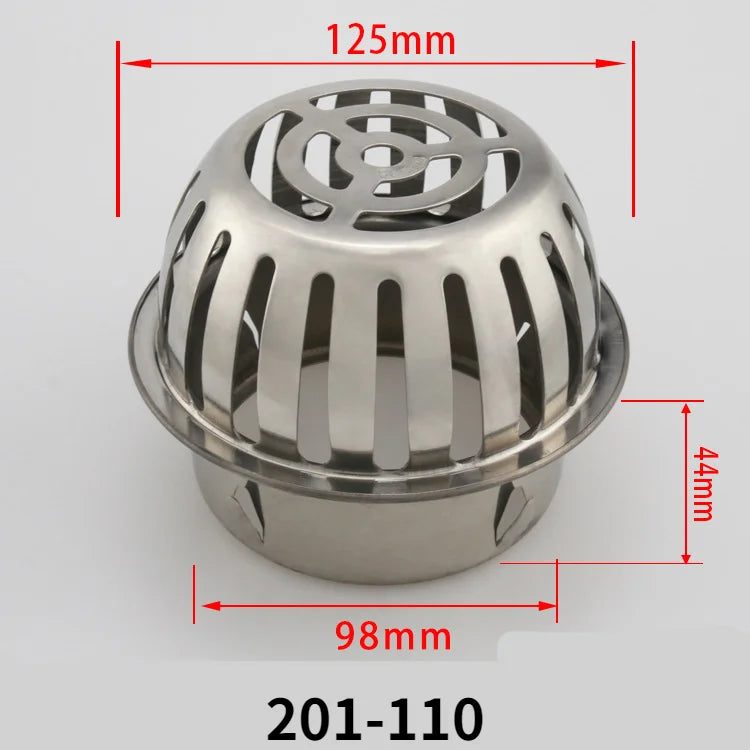 Rynx | Stainless Steel Round Balcony Roof Floor Drain - Large Displacement, Anti-Blocking Outdoor Rain Bucket Drainage