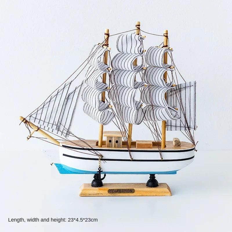 RYNX | New Wooden Sailing Boat Model Office Living Room Decoration Craft Nautical Decoration Creative Model Home Decor Birthday Gift