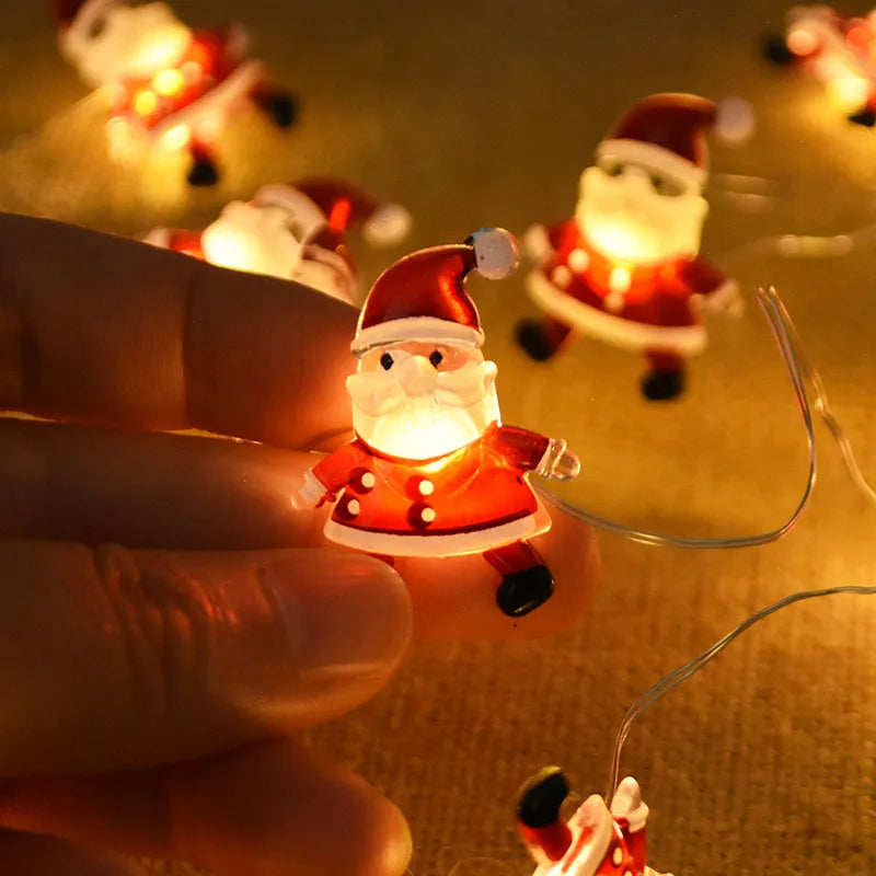Rynx | 2M 20LED Santa Snowflake LED String Lights Christmas Decoration For Home Xmas Tree Ornament 2024 Christmas Kids Gift New Year