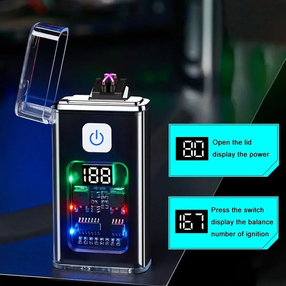 Rynx | Stylish USB Rechargeable Electric Lighter - Windproof Dual ARC Plasma Lighter for Men, Outdoor Camping Fire Starter Gadget