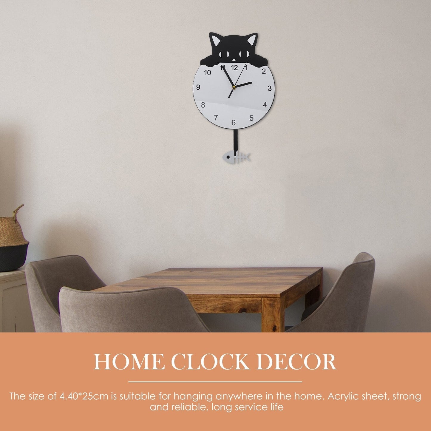 Rynx | Art Acrylic Hanging Kittens Clock