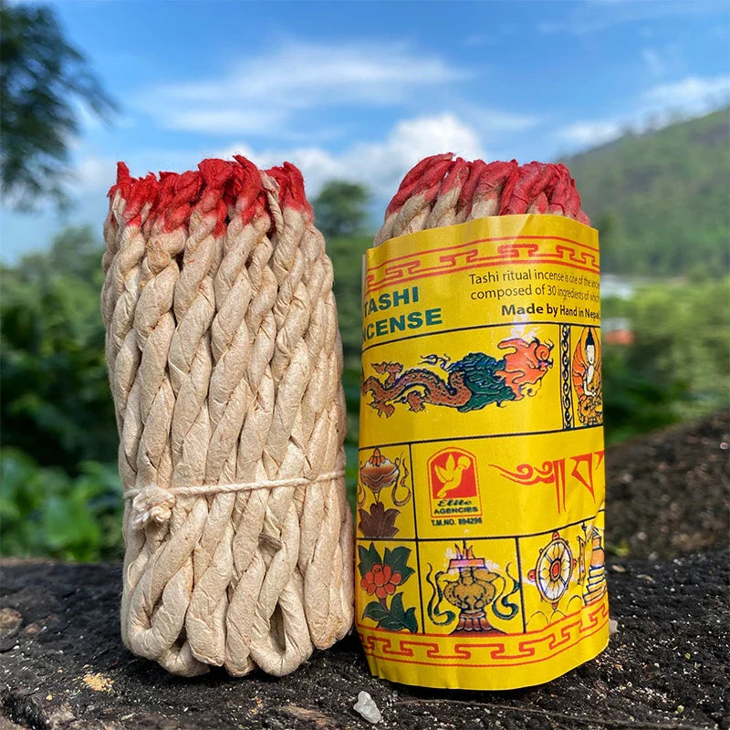 Rynx | 40pcs Handmade Nepal Rope Incense - White Sage and Cedar Aromatherapy, Sandalwood Fragrance for Yoga and Meditation