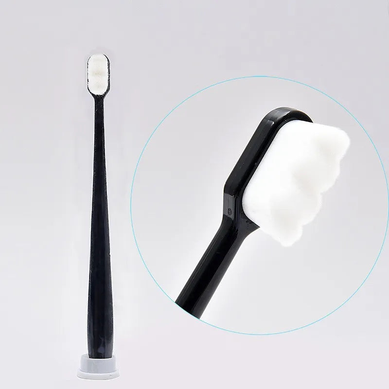 Rynx | Environmentally Friendly Ultra-fine Soft Toothbrush: Deep Cleaning Brush for Adults & Kids - Manual Oral Care Toothbrush BL-black 1PCS