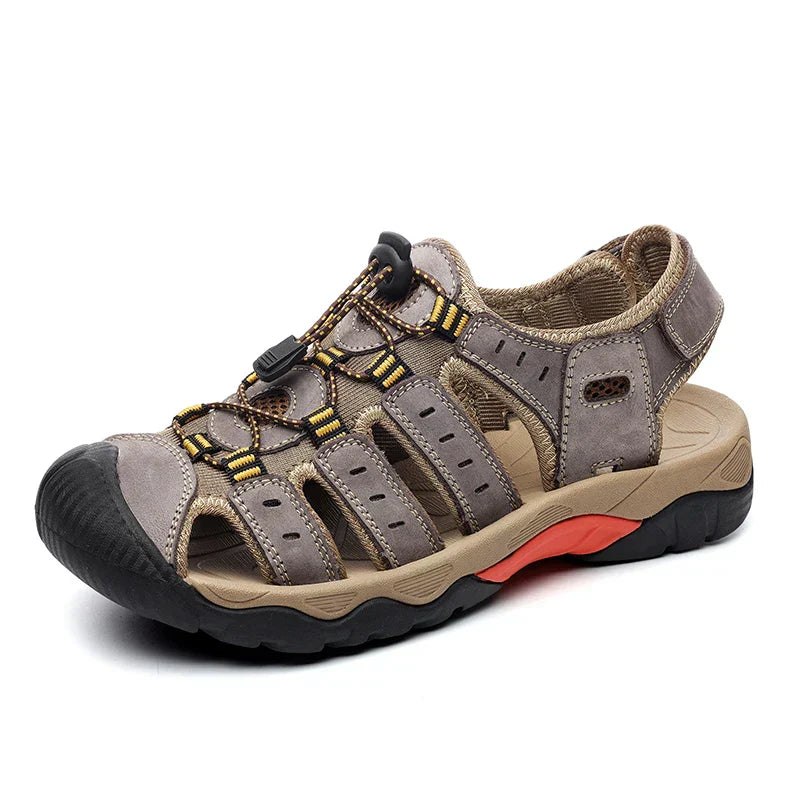 Rynx | Summer Men's Outdoor Sandals Beach Shoes Genuine Leather Trekking Hiking