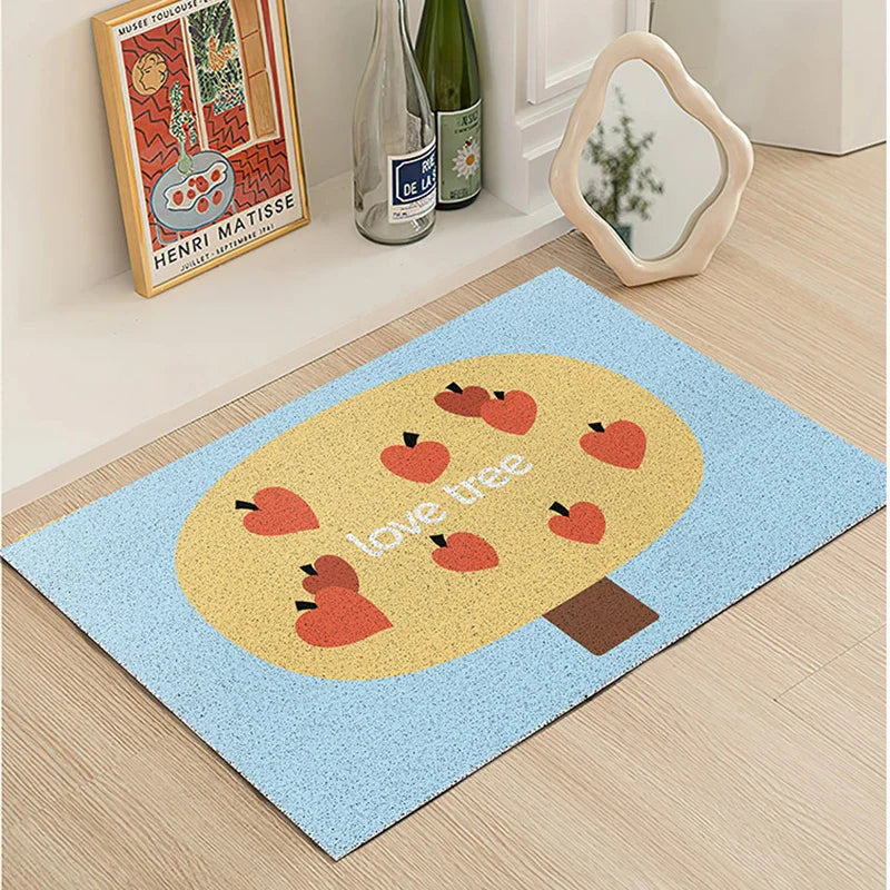 Rynx | Nordic PVC Welcome Doormat Cuttable Plant Mat Entrance Carpet Carpet Anti-Dust Floor Door Mat Aesthetic Home Decor 45x75cm