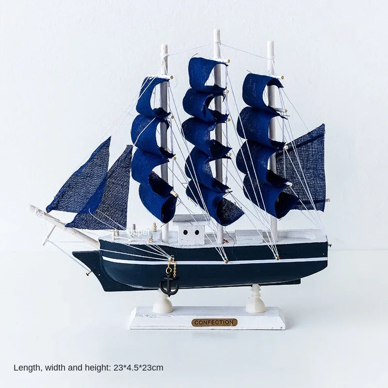 RYNX | New Wooden Sailing Boat Model Office Living Room Decoration Craft Nautical Decoration Creative Model Home Decor Birthday Gift