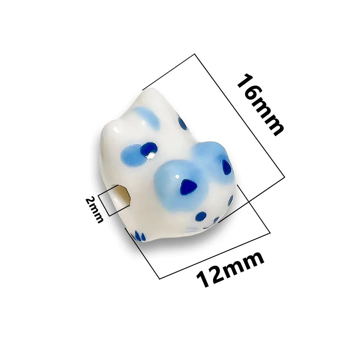 Rynx | Charming anime-inspired lucky cat ceramic beads for creative jewelry projects - 15x21mm porcelain essentials with vertical hole