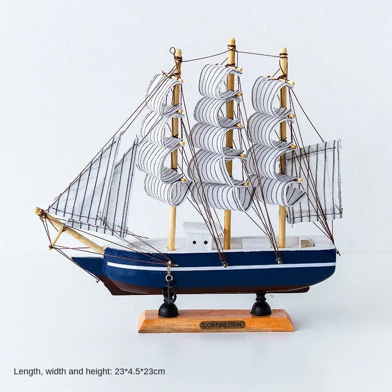 RYNX | New Wooden Sailing Boat Model Office Living Room Decoration Craft Nautical Decoration Creative Model Home Decor Birthday Gift