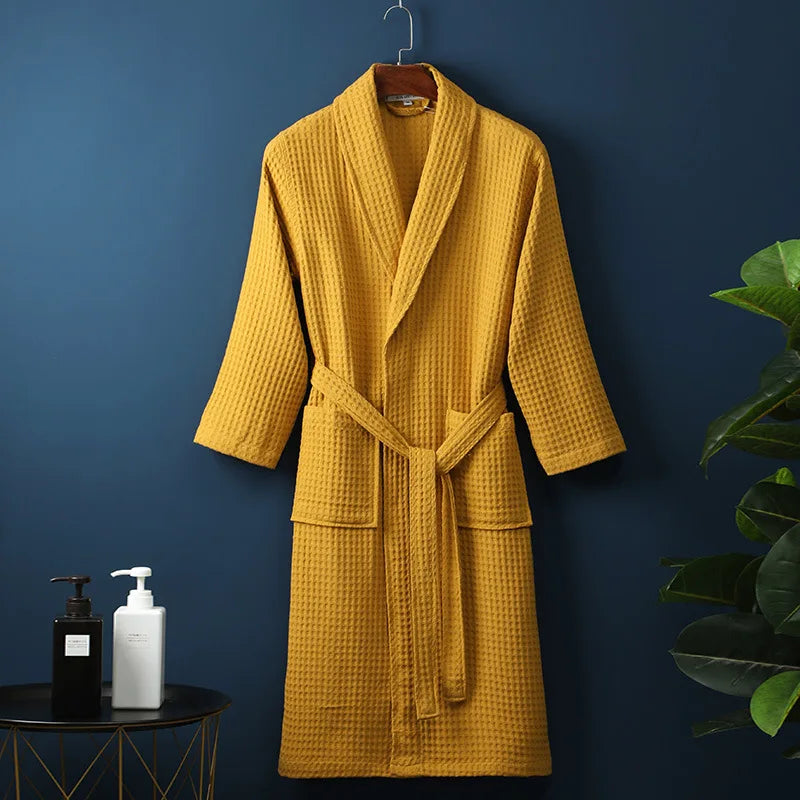 RYNX | Premium Bathrobe Made Of Cotton | Soft & Breathable | Perfect For Men & Women | With Pockets Yellow