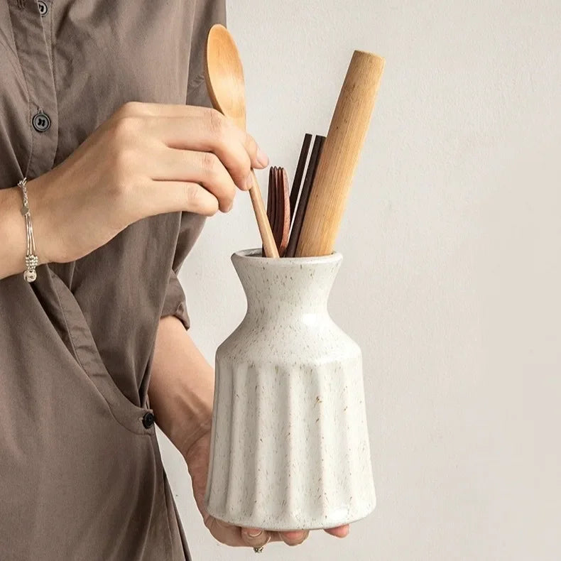Rynx | Relief Ceramic Vase European Retro Vase Living Room Desk Decoration Ornaments Flower Vases Dried Flower Arrangement Container