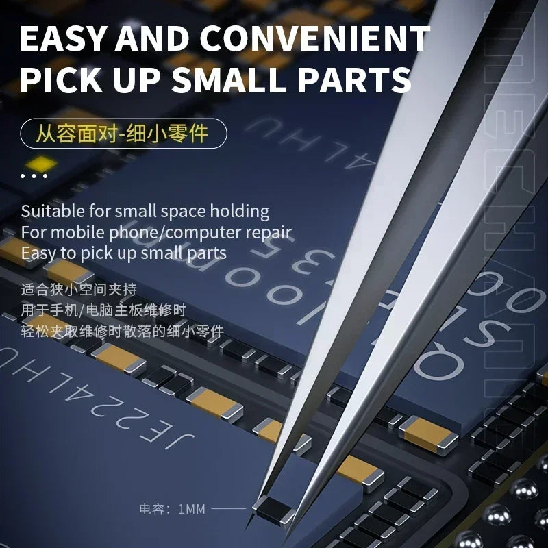 Rynx | MECHANIC KA-11 Precision Micrometer Tweezers - Special Pointed, Non-Magnetic and Anti-Adsorption for Electronic Components and Flying Wire