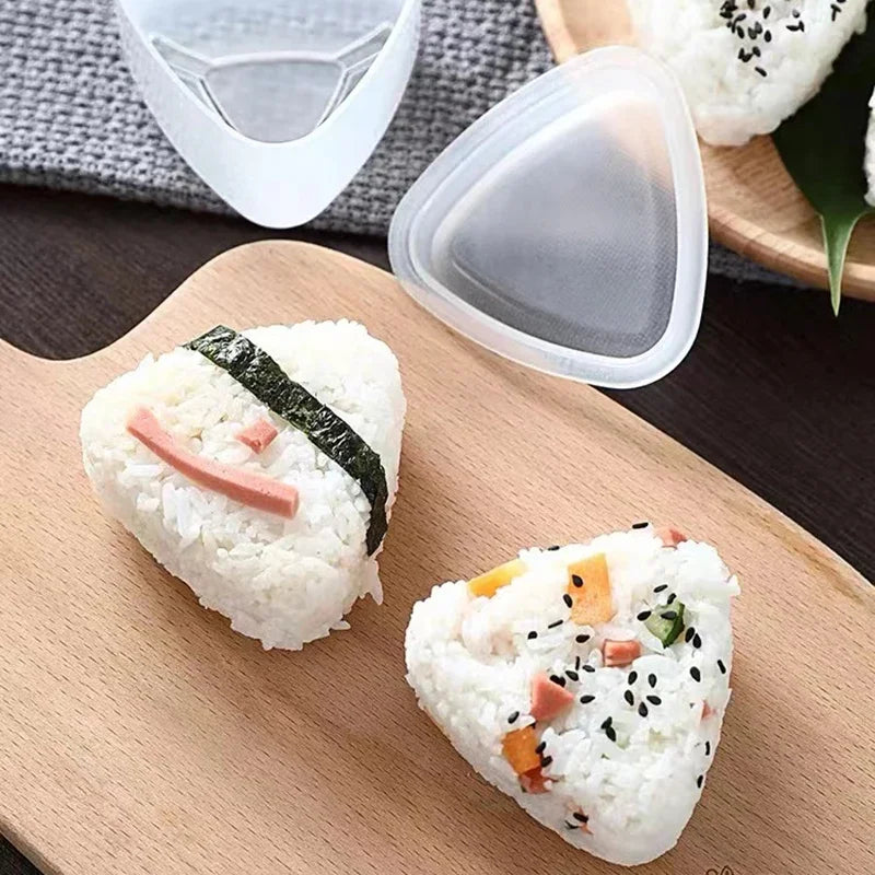 Rynx | Triangle Sushi Mould Kit - Kitchen Accessory for Onigiri Rice Ball and Bento, Easy-to-Use Sushi Machine Tool with Nori Cutter