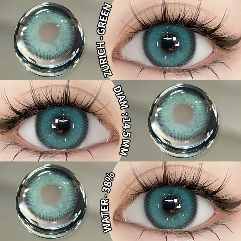 Rynx | New Fashion Colored Contact Lenses Naturally Brown Contact Blue Lenses Gray Pupils Cosmetic Colored Lenses Green Eye Lenses