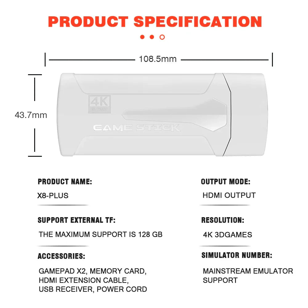 RYNX | Game Stick 4K Pro + 2 Ps5 Controllers