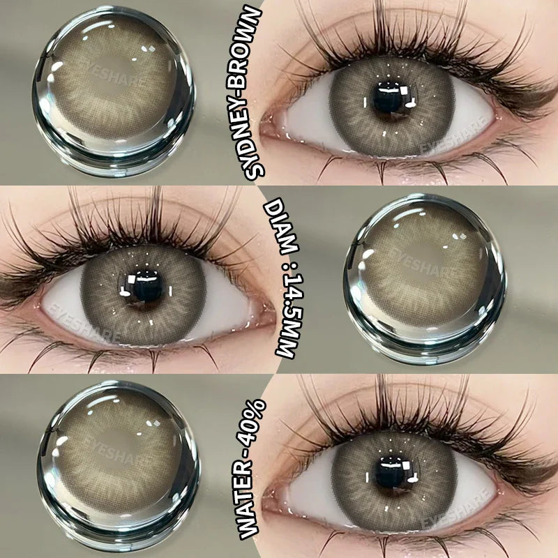 Rynx | New Fashion Colored Contact Lenses Naturally Brown Contact Blue Lenses Gray Pupils Cosmetic Colored Lenses Green Eye Lenses