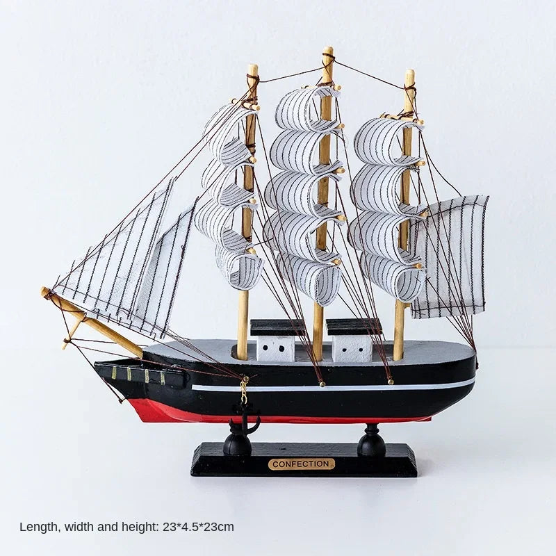 RYNX | New Wooden Sailing Boat Model Office Living Room Decoration Craft Nautical Decoration Creative Model Home Decor Birthday Gift