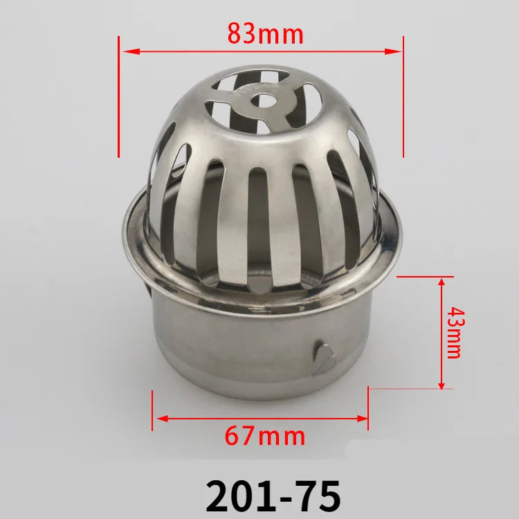 Rynx | Stainless Steel Round Balcony Roof Floor Drain - Large Displacement, Anti-Blocking Outdoor Rain Bucket Drainage