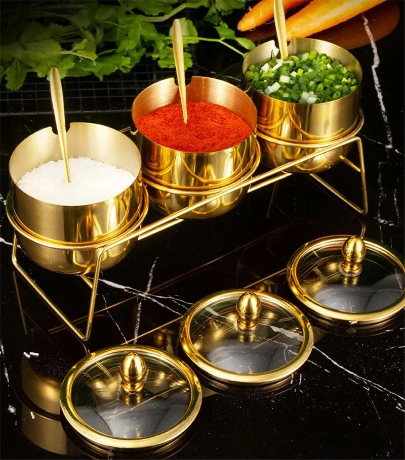 Rynx | Elegant stainless steel spice set with wasabi bowl - Ideal for hotpot, dips and more