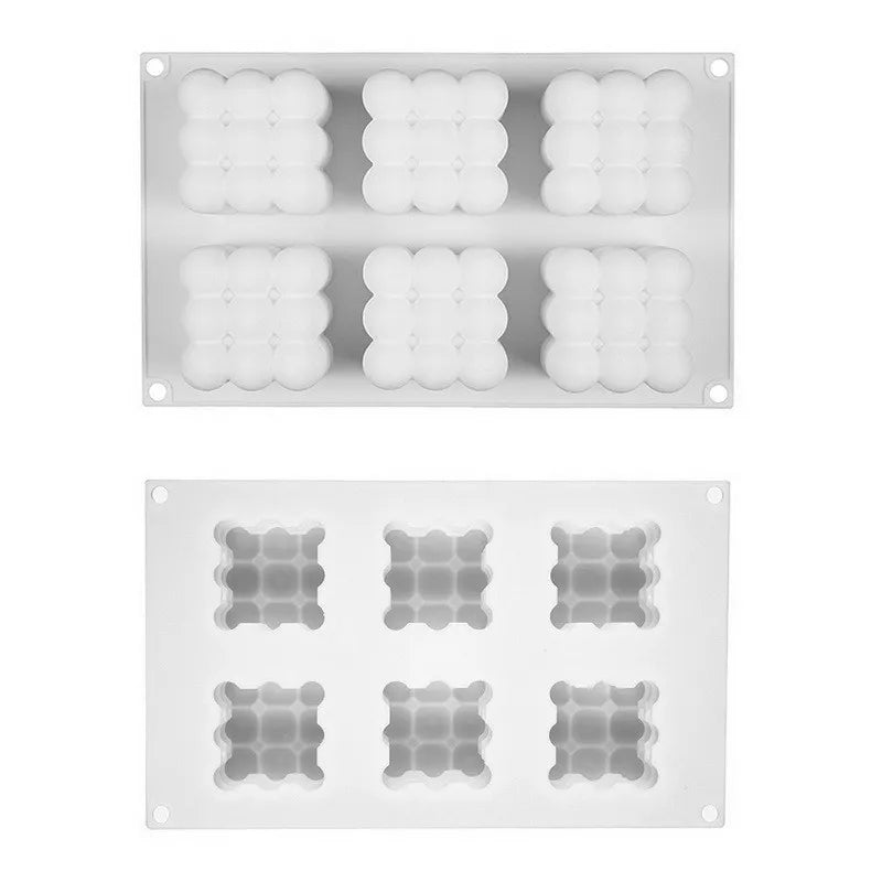 Rynx | 6 Cavity Large Bubble Silicone Mold – Candle, Mousse Cake, Chocolate, & Aromatherapy Soap Making Supplies for Home Decor