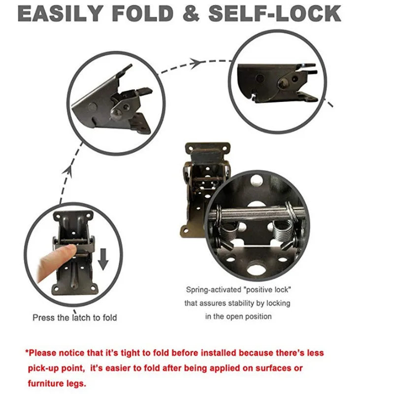 Rynx | 2Pcs Foldable Self-Locking Hinges