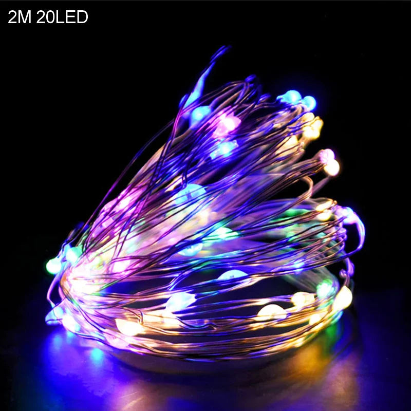 Rynx | 2M 20LED Santa Snowflake LED String Lights Christmas Decoration For Home Xmas Tree Ornament 2024 Christmas Kids Gift New Year