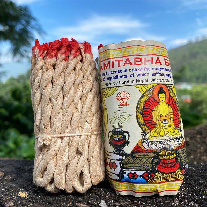 Rynx | 40pcs Handmade Nepal Rope Incense - White Sage and Cedar Aromatherapy, Sandalwood Fragrance for Yoga and Meditation