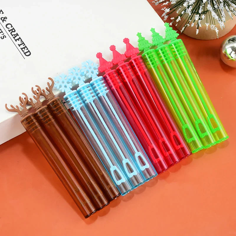 Rynx 12/36Pcs Christmas Bubble Stick Soap Tube Empty Bottle 2024 Christmas Decoration New Year Children's Gift Children's Birthday Party Favors Toy