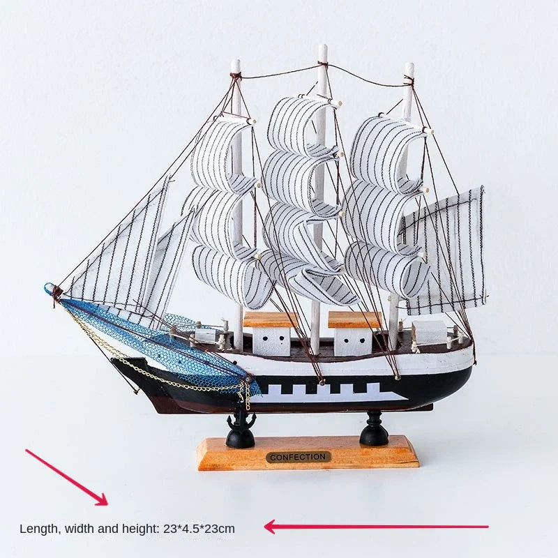 RYNX | New Wooden Sailing Boat Model Office Living Room Decoration Craft Nautical Decoration Creative Model Home Decor Birthday Gift