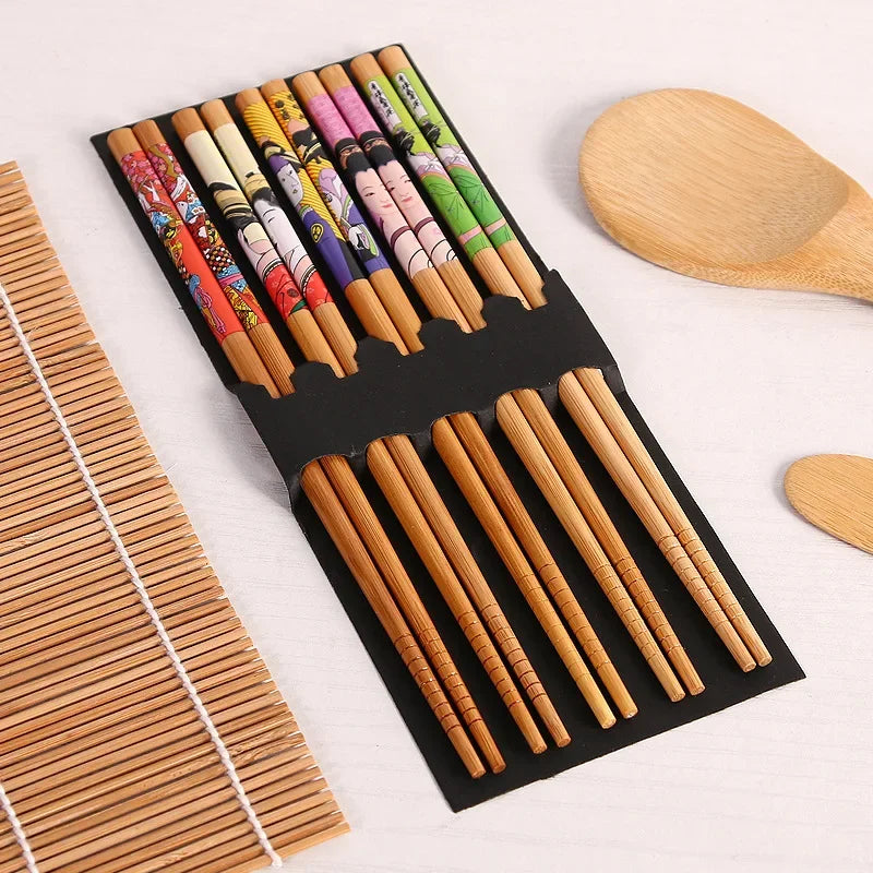 Rynx | 13-Piece DIY Bamboo Sushi Maker Set - Sushi Making Kits with Rice Roll Cooking Tools, Chopsticks, Spoon, Sushi Blade, and Curtain