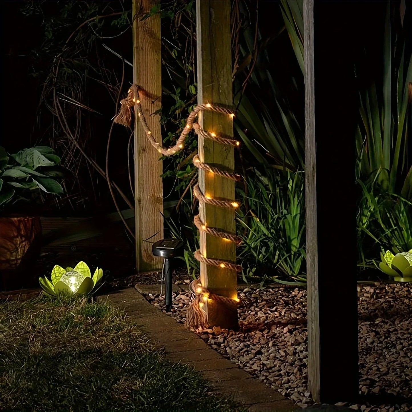 Rynx | SolarRope | Solar-powered hemp rope light | Sustainable decorative lighting for garden & terrace