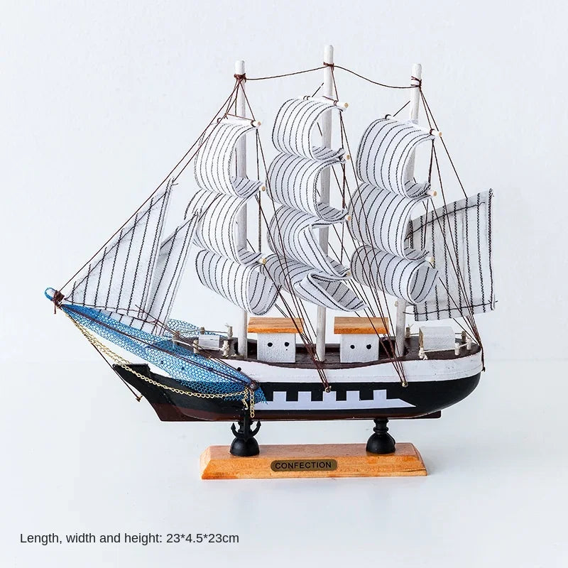 RYNX | New Wooden Sailing Boat Model Office Living Room Decoration Craft Nautical Decoration Creative Model Home Decor Birthday Gift