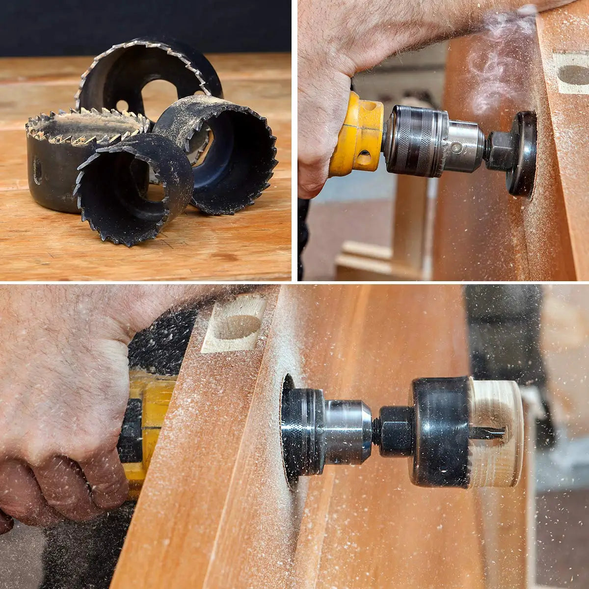 Rynx | Hole Saw Kit: 2/3/6/8/13/16PCS Set with Mandrels, Hex Key & Storage Box - Ideal for Soft Wood & PVC Board