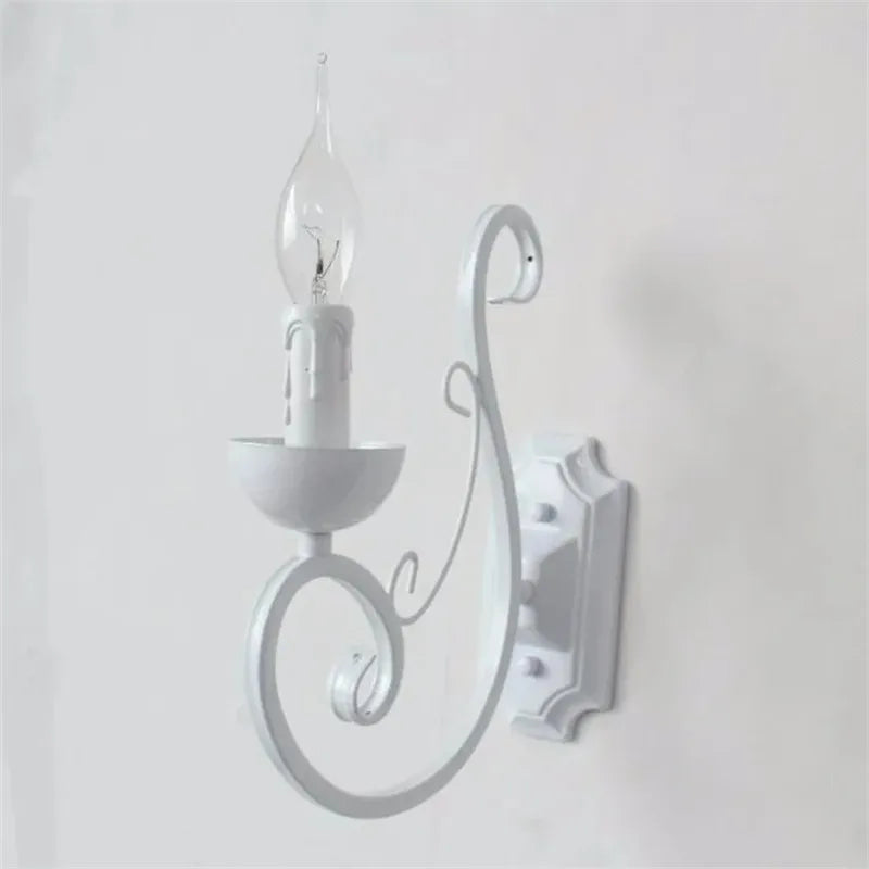 Rynx | VintageGlow - White Metal Wall Lamp With Candle E14