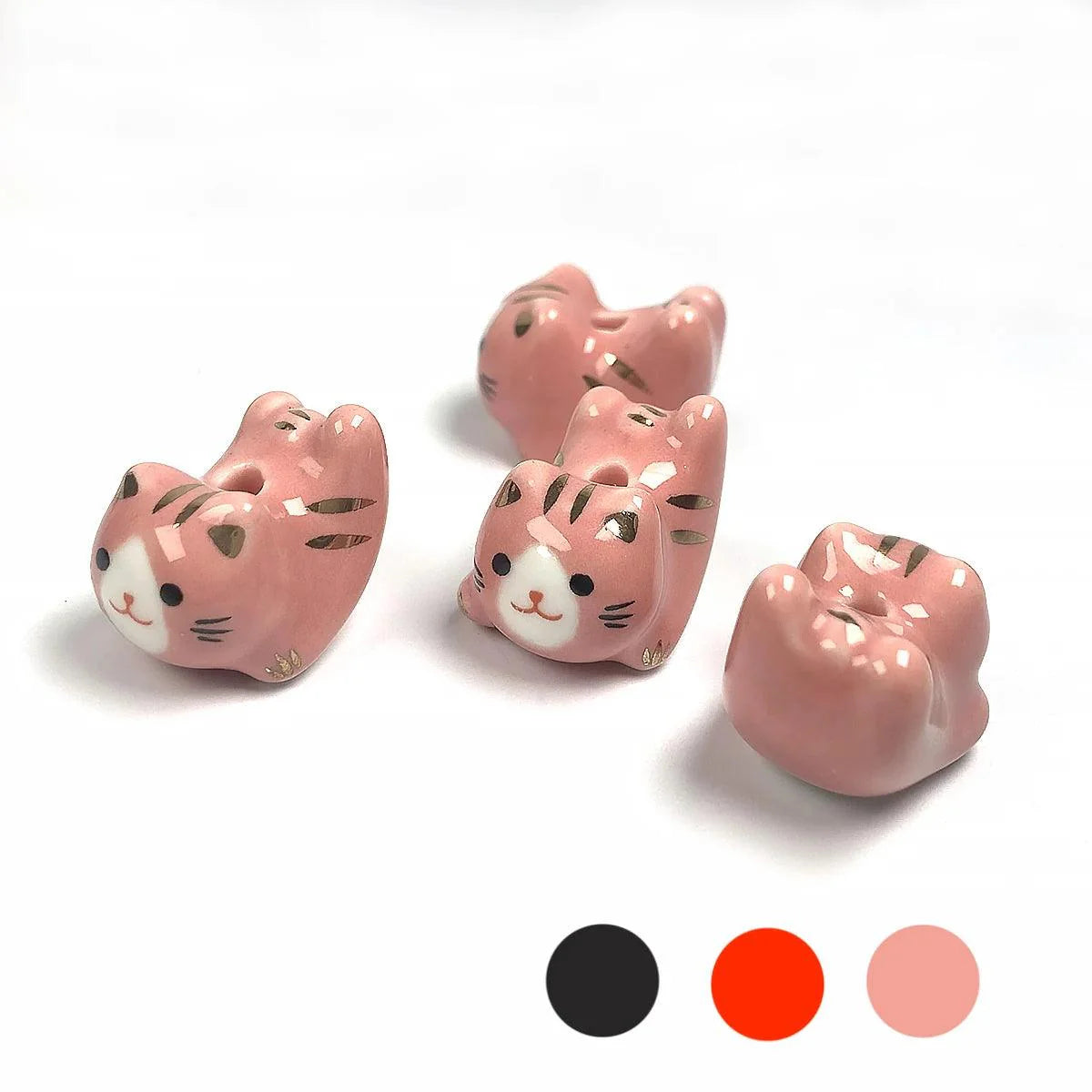 Rynx | Charming anime-inspired lucky cat ceramic beads for creative jewelry projects - 15x21mm porcelain essentials with vertical hole