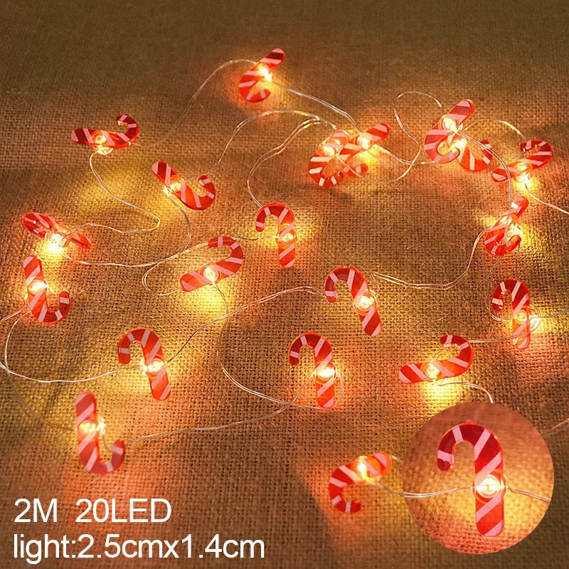 Rynx | 2M 20LED Santa Snowflake LED String Lights Christmas Decoration For Home Xmas Tree Ornament 2024 Christmas Kids Gift New Year