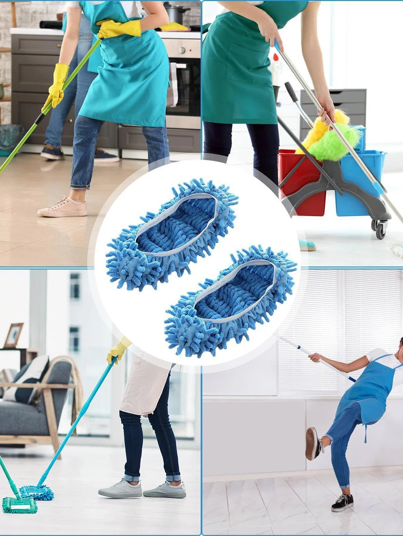 Rynx | 2PCS Chenille Dust Mop Slippers - Multi-Function Foot Socks Mop Caps for Effortless Floor Cleaning