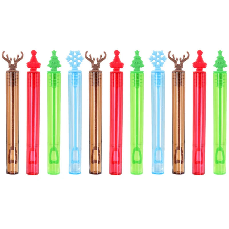 Rynx 12/36Pcs Christmas Bubble Stick Soap Tube Empty Bottle 2024 Christmas Decoration New Year Children's Gift Children's Birthday Party Favors Toy