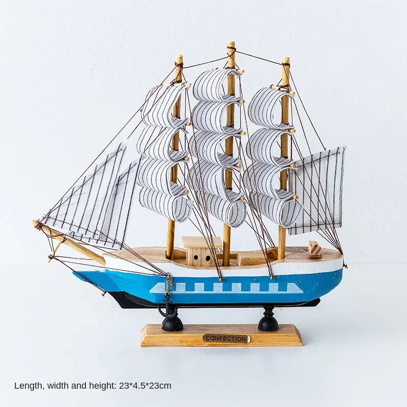 RYNX | New Wooden Sailing Boat Model Office Living Room Decoration Craft Nautical Decoration Creative Model Home Decor Birthday Gift